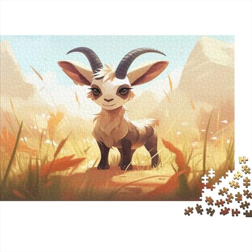 Cartoon Goat Classic Puzzle 1000 Teile für Erwachsene, Jigsaw Puzzles Kinder, Puzzle Dekompressionsspielzeug Intellektuell Lustig Spiel für Familien 1000 Stück (75 x 50 cm) von BOAHZCJEG