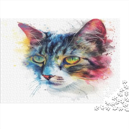 Cat Klassische Puzzles 1000 Teile für Erwachsene, Jigsaw Puzzles Kinder, Puzzle Dekompressionsspielzeug, Intellektuell, lustig, Spiel für Familien, 1000 Stück (75 x 50 cm) von BOAHZCJEG