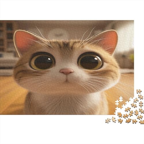 Cat Puzzle für Erwachsene 1000 Teile Holzpuzzle 1000 Teile Spiele Puzzle Dekoration für Zuhause Puzzle Geschenke für Jungen und Mädchen Erwachsene 1000 Stück (75 x 50 cm) von BOAHZCJEG