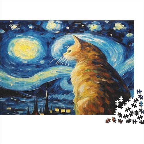 Cat Puzzle mit 1000 Teilen Puzzle für Erwachsene Unmögliche Puzzles Geschicklichkeitsspiel Für Die ganze Familie Dekoration Holzpuzzle 1000 Teile (75 x 50 cm) von BOAHZCJEG