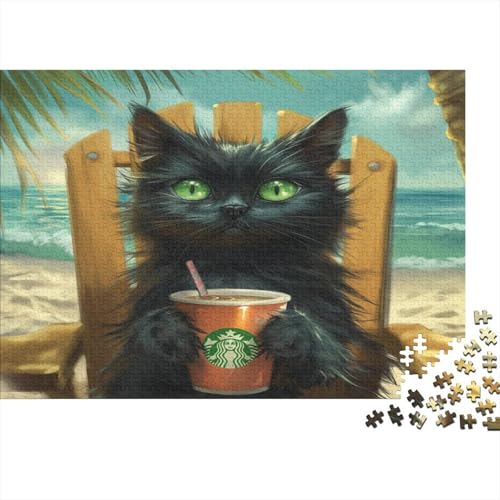 Cat Puzzle mit 1000 Teilen Puzzle für Erwachsene Unmögliche Puzzles Geschicklichkeitsspiel Für Die ganze Familie Dekoration Holzpuzzle 1000 Teile (75 x 50 cm) von BOAHZCJEG