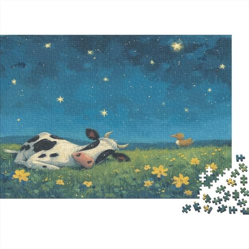 Cattle 1000 Teile Erwachsene Puzzle Rätsel Unmöglich anspruchsvolles Spiel Ttivi Puzzle 1000 Teile für Erwachsene Hausdekoration 1000 Stück (75 x 50 cm) von BOAHZCJEG