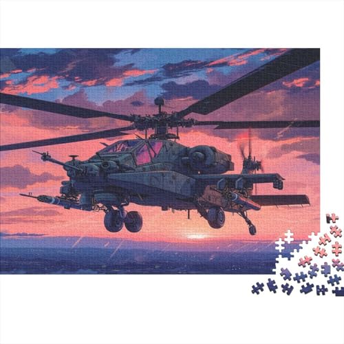 Combat Helicopter Puzzle 1000 Teile Puzzle 1000 Teile für Erwachsene Actives Puzzle anspruchsvolles Spiel für Erwachsene Wohnkultur 1000 Stück (75 x 50 cm) von BOAHZCJEG