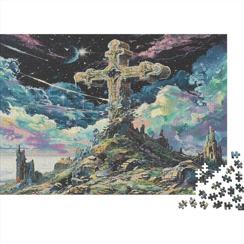 Cross Puzzle 1000 Teile Puzzle mit 1000 Teilen für Erwachsene anspruchsvolles Spiel für Erwachsene Dekoration des Hauses 1000 Stück (75 x 50 cm) von BOAHZCJEG