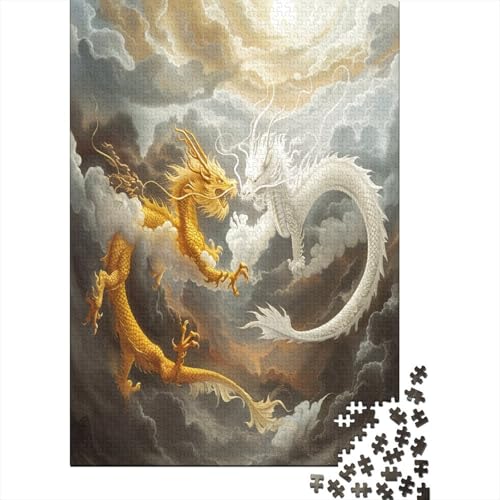 Drache Puzzle 1000 Teile Puzzles Für Erwachsene Lernspiel Herausforderungsspielzeug 1000-teilige Puzzlespiel Für Erwachsene Kinder Puzzel 1000pcs (75x50cm) von BOAHZCJEG