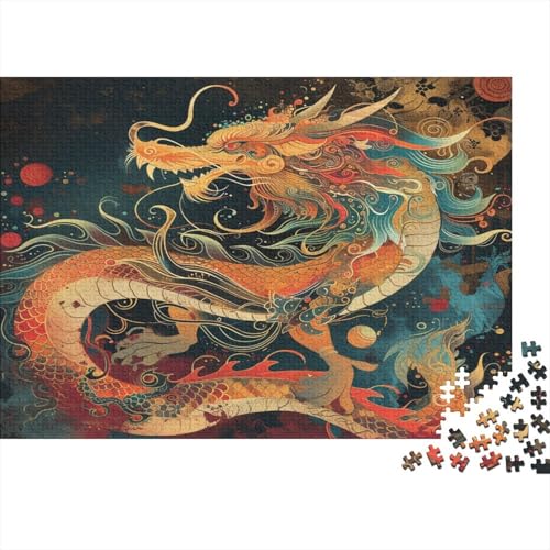 Dragon 1000 Stück Erwachsene Puzzle Spiele Entspannung und Intelligenz Puzzle für Familienspiel Geschenk Für Liebe Und Freund Nachhaltiges Holzpuzzle 1000 Stück (75 x 50 cm) von BOAHZCJEG