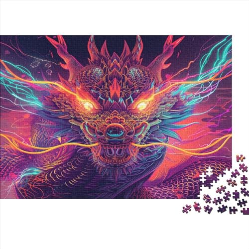 Dragon Puzzle 1000 Teile für Erwachsene Holzpuzzle 1000 Teile für Erwachsene Puzzlespiel Dekoration Puzzle 1000 Teile (75 x 50 cm) von BOAHZCJEG