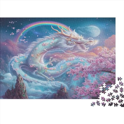 Dragon Puzzle mit 1000 Teilen für Erwachsene, unmögliches Geschicklichkeitsspiel für die ganze Familie, anspruchsvolle Puzzlespiele, tolles Geschenk für Erwachsene, 1000 Stück (75 x 50 cm) von BOAHZCJEG