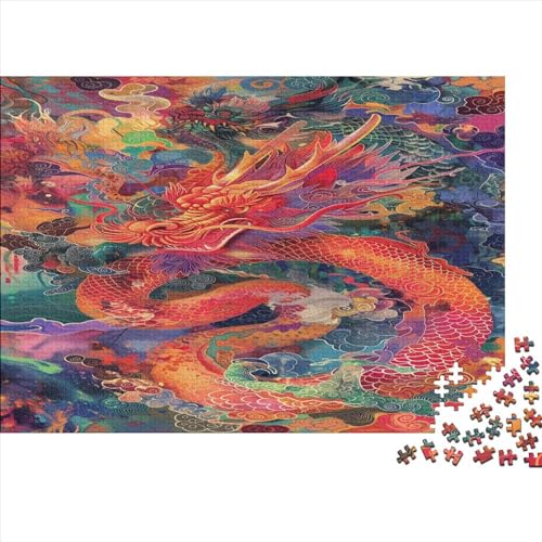 Drache Puzzlespiel 1000 Teile Jigsaw Puzzle 1000 Puzzle FüR Erwachsene Kinder Senioren Erwachsenen Puzzlespiel Puzzel 1000pcs (75x50cm) von BOAHZCJEG