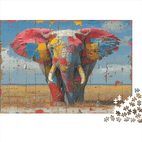 Elefant 1000 Teile Puzzle Für Erwachsene, Hochwertige Recycelbare MateriAußerirdische Und Druck Puzzlespiel, Familienspiel, Geschenk Für Liebhaber Oder Freunde Puzzel 1000pcs (75x50cm) von BOAHZCJEG