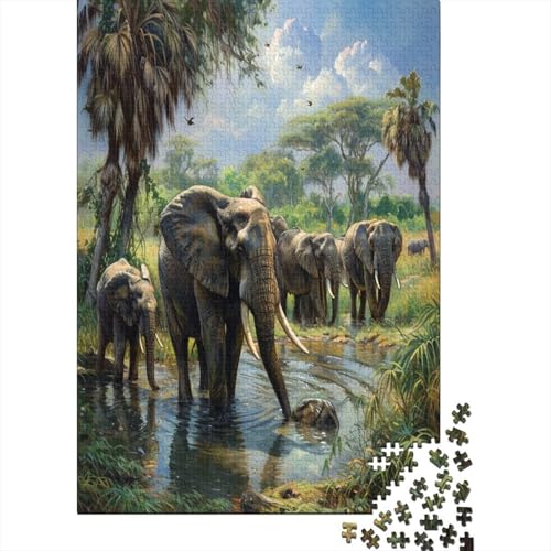 Elefant Puzzle 1000 Teile Für Erwachsene Und Kinder Ab 14 Jahrenfür Stressabbauer Puzzlespiel Erwachsenen Puzzlespiel Puzzel 1000pcs (75x50cm) von BOAHZCJEG