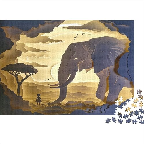 Elefant Puzzle 1000 Teile Puzzles Für Erwachsene Klassische Puzzles 1000 Teile Erwachsene Puzzlespiel Erwachsene 1000 Teile Erwachsenen Puzzlespiel Puzzel 1000pcs (75x50cm) von BOAHZCJEG