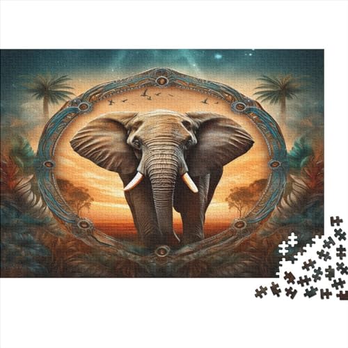 Elefant Puzzlespiel 1000 Teile Puzzle Für Erwachsene Und Kinder Ab 14 Jahren, Puzzle-Motiv Erwachsenen Puzzlespiel Puzzel 1000pcs (75x50cm) von BOAHZCJEG