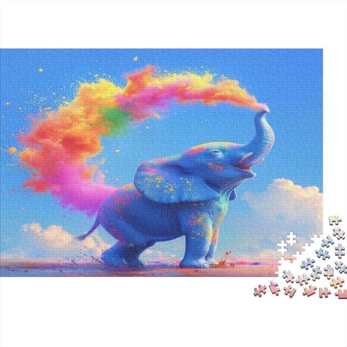 Elephant Holzpuzzle 1000 Teile für Erwachsene anspruchsvolles Puzzle für Erwachsene Geschenk mit 1000 Teilen oder Ganzstück für Männer und Frauen 1000 Stück (75 x 50 cm) von BOAHZCJEG