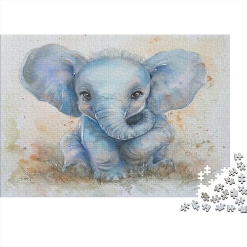 Elephants Puzzle 1000 Teile Puzzle Für Erwachsene Holzpuzzle Spielzeug Für Erwachsene Herausforderung Spielzeug Geschenk Für Alle Frauen Und Männer 1000 Stück (75x50cm) von BOAHZCJEG