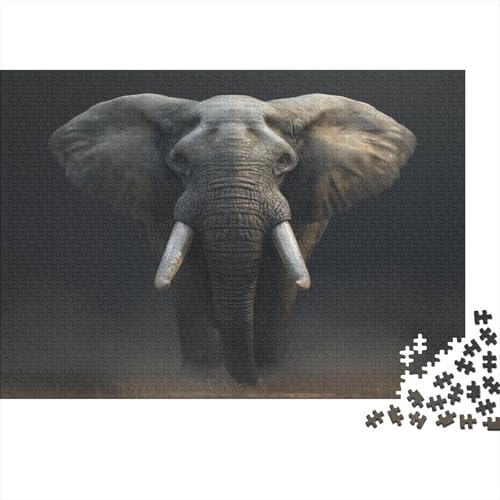 Elephants Puzzle für Erwachsene, Puzzle mit 1000 Teilen, Puzzle für Erwachsene, Puzzle mit 1000 Teilen, anspruchsvolles Puzzlespiel, 1000 Teile (75 x 50 cm) von BOAHZCJEG