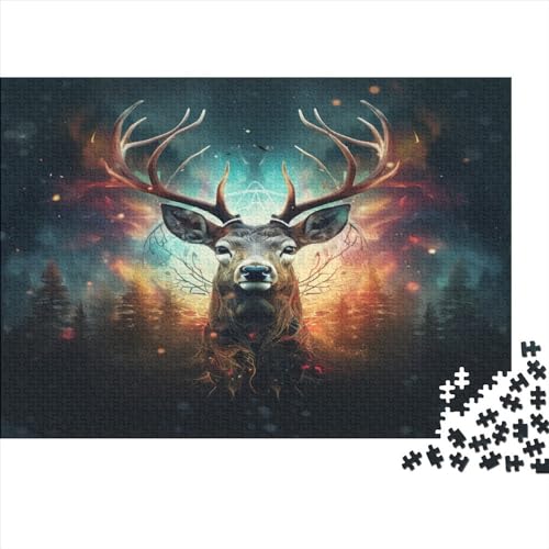 Elk Puzzle mit 1000 Teilen Puzzle für Erwachsene Unmögliche Puzzles Geschicklichkeitsspiel Für Die ganze Familie Dekoration Holzpuzzle 1000 Stück (75x50cm) von BOAHZCJEG