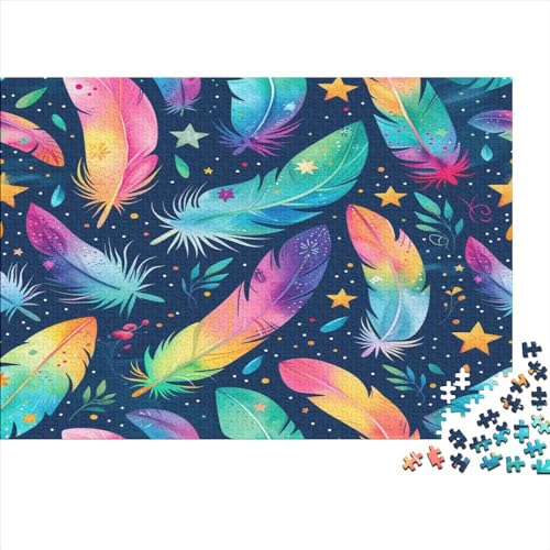 Feather Puzzle mit 1000 Teilen für Erwachsene, Holzpuzzle mit 1000 Teilen, Spiel für Familienaktivitäten, anspruchsvolles Puzzle, Wanddekoration, 1000 Stück (75 x 50 cm) von BOAHZCJEG