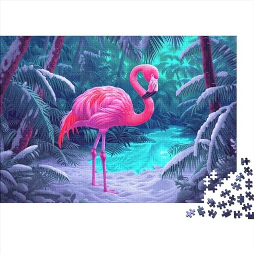 Flamingo Puzzle für Erwachsene Holzpuzzle 1000 Teile Entspannendes Puzzle Geschenk Für Erwachsene Puzzle 1000 Teile Puzzlespiel Wohnkultur 1000 Stück (75 x 50 cm) von BOAHZCJEG