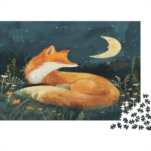 Fox Puzzle für Erwachsene, Holzpuzzle mit 1000 Teilen, entspannendes Puzzle, Geschenk für Erwachsene, 1000 Teile, Puzzlespiel, Dekoration für Zuhause, 1000 Stück (75 x 50 cm) von BOAHZCJEG