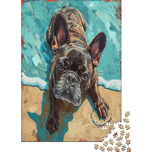 Französische Bulldogge Puzzle 1000 Teile,Puzzle Für Erwachsene, Impossible Puzzle, Geschicklichkeitsspiel Für Die Ganze Familie,Puzzle Farbenfrohes,Puzzle-Geschenk, Puzzel 1000pcs (75x50 von BOAHZCJEG