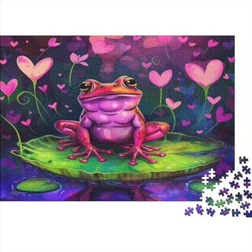 Frog Erwachsene Puzzle 1000 Teile anspruchsvolle Puzzlespiele Mini nachhaltiges Puzzle für Erwachsene Artwork Jigsaw Puzzle Familie Game Dekoration 1000 Stück (75 x 50 cm) von BOAHZCJEG