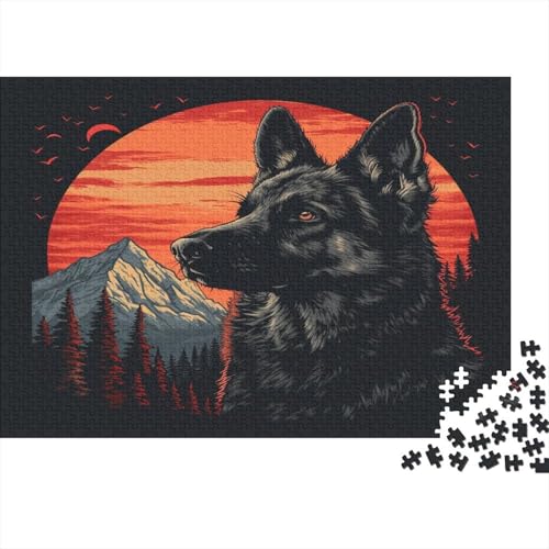 German Shepherds Puzzle 1000 Teile Puzzle Für Erwachsene Holzpuzzle Lustiges Spiel Für Erwachsene Herausforderung Spielzeug Geschenk Für Alle Frauen Und Männer 1000 Stück (75x50cm) von BOAHZCJEG