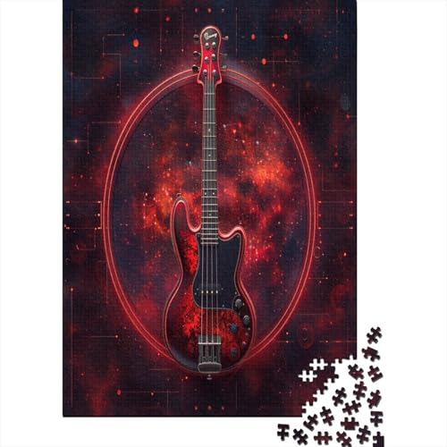 Gitarre 1000 Stück Puzzles Für Erwachsene Teenager Stress Abbauen Familien-Puzzlespiel Mit Poster in 1000-teiliges Puzzle Kinder Lernspiel Spielzeug Geschenk Puzzel 1000pcs (75x50cm) von BOAHZCJEG