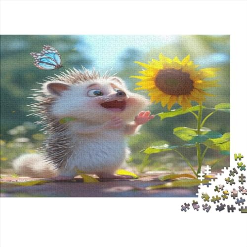 Hedgehog Puzzle 1000 Teile für Erwachsene Holzpuzzle 1000 Teile für Erwachsene Puzzlespiel Puzzlespiel Wohnkultur 1000 Stück (75 x 50 cm) von BOAHZCJEG