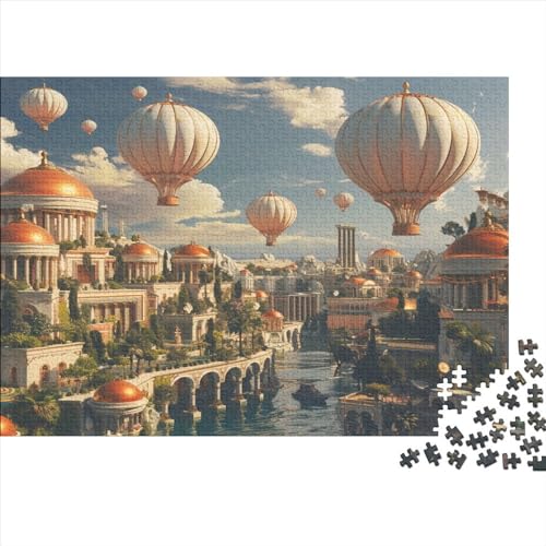 Hot Air Balloon Puzzle mit 1000 Teilen für Erwachsene Holzpuzzle 1000 Teile Familienspiel anspruchsvolles Puzzle Wanddekoration 1000 Stück (75 x 50 cm) von BOAHZCJEG