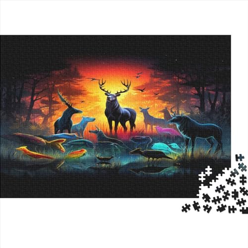 Jungle Animals 1000 Stück Erwachsene Puzzle Spiele Entspannung und Intelligenz Nachhaltiges Holzpuzzle für Familienspiel Geschenk für Liebe und Freund Nachhaltig 1000 Stück (75 x 50 cm) von BOAHZCJEG