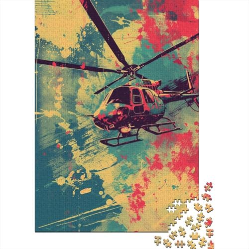 Kampfhubschrauber 1000 Teile,Impossible Puzzle,GesKükenlichkeitsspiel Für Die Ganze Familie, Erwachsenen Puzzlespiel Puzzel 1000pcs (75x50cm) von BOAHZCJEG