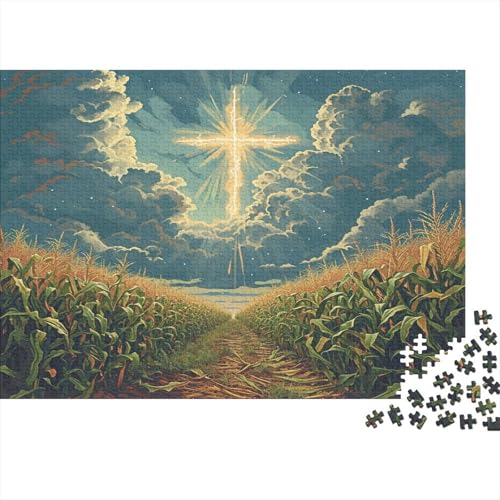 Kreuz Puzzle 1000 Teile,für Erwachsene, Impossible Puzzle,farbenfrohes Legespiel,GesKükenlichkeitsspiel Für Die Ganze Familie,Erwachsenenpuzzle Puzzel 1000pcs (75x50cm) von BOAHZCJEG