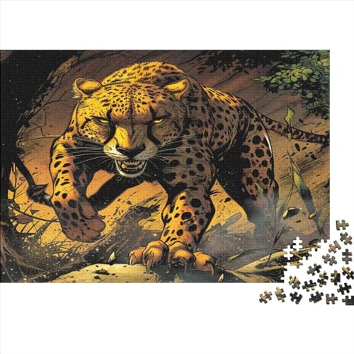 Leopard Puzzle 1000 Teile, Erwachsene, Klassische Puzzle, Impossible Puzzle,Geschicklichkeitsspiel Für Die Ganze Familie Erwachsenenpuzzle Ab 14 Jahren Puzzel 1000pcs (75x50cm) von BOAHZCJEG