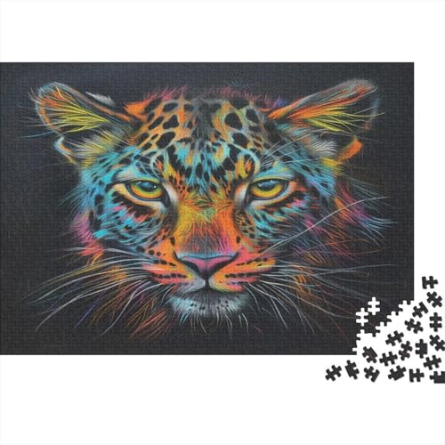 Leopard Puzzle 1000 Teile Puzzle für Erwachsene Unmögliche Puzzles Geschicklichkeitsspiel Für Die ganze Familie Dekoration Holzpuzzle 1000 Stück (75 x 50 cm) von BOAHZCJEG