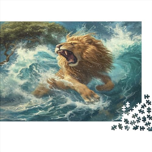 Lion 1000 Stück Erwachsene Puzzle Spiele Entspannung und Intelligenz Nachhaltiges Holzpuzzle Puzzle für Familienspiel Geschenk Für Liebe Und Freund Nachhaltig 1000 Stück (75 x 50 cm) von BOAHZCJEG