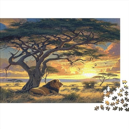 Lion Jigsaw Puzzle mit 1000 Teilen für Wohnkultur, kreatives Spiel für Zuhause und Erwachsene, Herausforderungsspielzeug, 1000 Teile, 1000 Stück (75 x 50 cm) von BOAHZCJEG