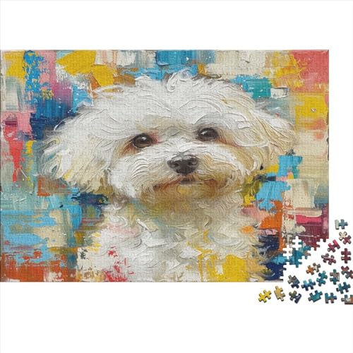 Maltese Dog 1000 Stück Erwachsene Puzzle Spiele Entspannung und Intelligenz Nachhaltiges Holzpuzzle für Familienspiel Geschenk für Liebe und Freund Nachhaltig 1000 Stück (75 x 50 cm) von BOAHZCJEG