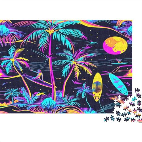 Palm Trees 1000 Stück Erwachsene Puzzle Spiele Entspannung und Intelligenz Puzzle für Familienspiel Geschenk Für Liebe Und Freund Nachhaltiges Holzpuzzle 1000 Stück (75 x 50 cm) von BOAHZCJEG