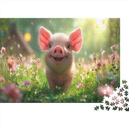 Piglet Puzzle für Erwachsene 1000 Teile Holzpuzzle 1000 Teile Spiele Puzzle Dekoration für Zuhause Puzzle Geschenke für Jungen und Mädchen Erwachsene 1000 Stück (75 x 50 cm) von BOAHZCJEG