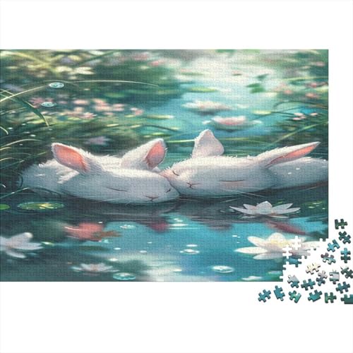 Rabbit 1000 Stück Erwachsene Puzzle Spiele Entspannung und Intelligenz Puzzle für Familienspiel Geschenk Für Liebe Und Freund Nachhaltiges Holzpuzzle 1000 Stück (75 x 50 cm) von BOAHZCJEG