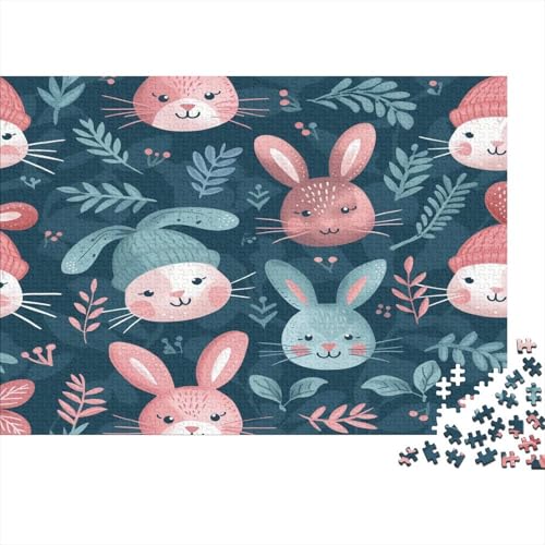 Rabbit Puzzle 1000 Teile Puzzle Für Erwachsene Holzpuzzle Lustiges Spiel Für Erwachsene Herausforderung Spielzeug Geschenk Für Alle Frauen Und Männer 1000 Stück (75x50cm) von BOAHZCJEG