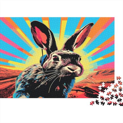 Rabbit Puzzle mit 1000 Teilen für Erwachsene, unmöglich, Geschicklichkeitsspiel für die ganze Familie, anspruchsvolle Puzzlespiele, tolles Geschenk für Erwachsene, 1000 Stück (75 x 50 cm) von BOAHZCJEG