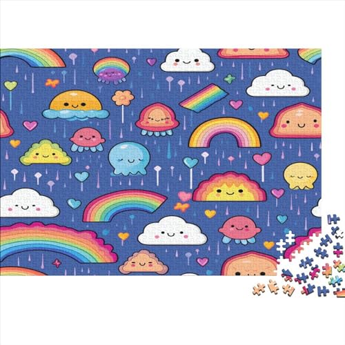 Rainbow Puzzle mit 1000 Teilen für Erwachsene, unmöglich, Geschicklichkeitsspiel für die ganze Familie, anspruchsvolle Puzzlespiele, tolles Geschenk für Erwachsene, 1000 Stück (75 x 50 cm) von BOAHZCJEG