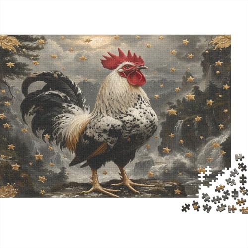 Roosters Puzzles, Puzzle 1000 Teile, Puzzle für Erwachsene, Kollektion Challenge, unmögliche Puzzle, hochwertiges Druck-Puzzle 1000 Stück (75 x 50 cm) von BOAHZCJEG