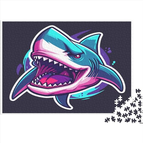 Shark Puzzle mit 1000 Teilen für Erwachsene Puzzle 1000 Teile Spiele tivi Dekoration Puzzle Beste Geschenke für Männer und Frauen 1000 Stück (75 x 50 cm) von BOAHZCJEG