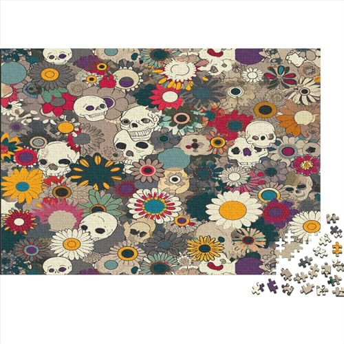 Skull Puzzle 1000 Teile für Erwachsene Holzpuzzle 1000 Teile für Erwachsene Puzzlespiel Dekoration Puzzle 1000 Teile (75 x 50 cm) von BOAHZCJEG