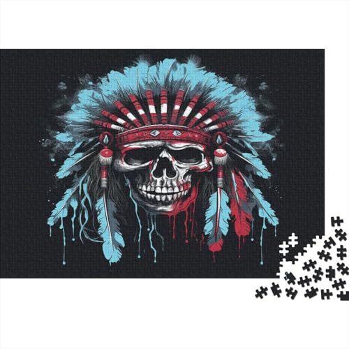 Skull Puzzle 1000 Teile für Erwachsene Holzpuzzle 1000 Teile für Erwachsene Puzzlespiel Puzzlespiel Wohnkultur 1000 Stück (75 x 50 cm) von BOAHZCJEG