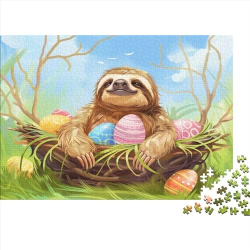 Sloth Puzzle 1000 Teile für Erwachsene Holzpuzzle 1000 Teile für Erwachsene Puzzlespiel Wohnkultur Puzzle 1000 Stück (75 x 50 cm) von BOAHZCJEG