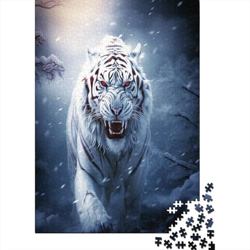 Tiger 1000 Stück Puzzles Für Erwachsene Teenager Stress Abbauen Familien-Puzzlespiel 1000-teiliges Puzzle Kinder Lernspiel Spielzeug Geschenk Puzzel 1000pcs (75x50cm) von BOAHZCJEG